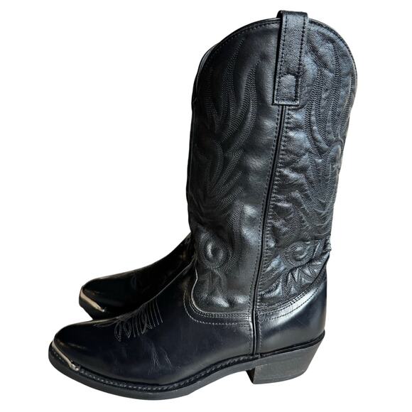 Laredo Other - LAREDO MEN'S MCCOMB WESTERN Black Leather BOOTS Size 10 D Cowboy Rodeo